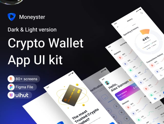 Crypto Wallet App Free UI Kit - Moneyester