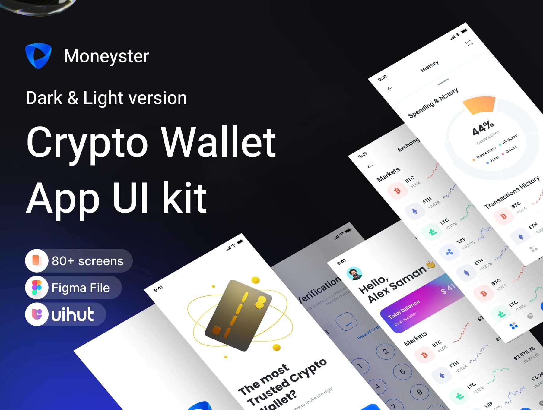 Crypto Wallet App Free UI Kit - Moneyester