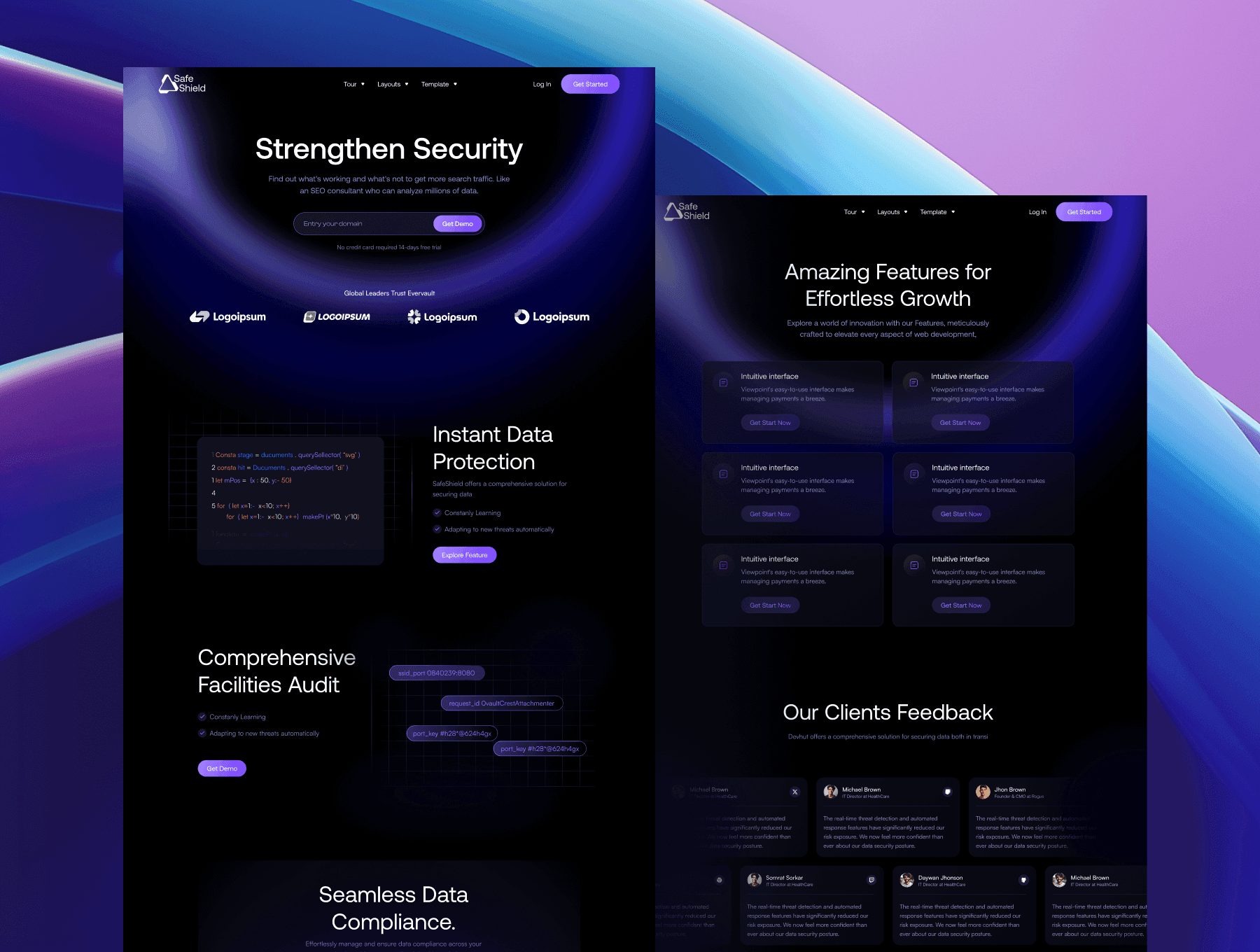 SafeShield - SaaS Website Template